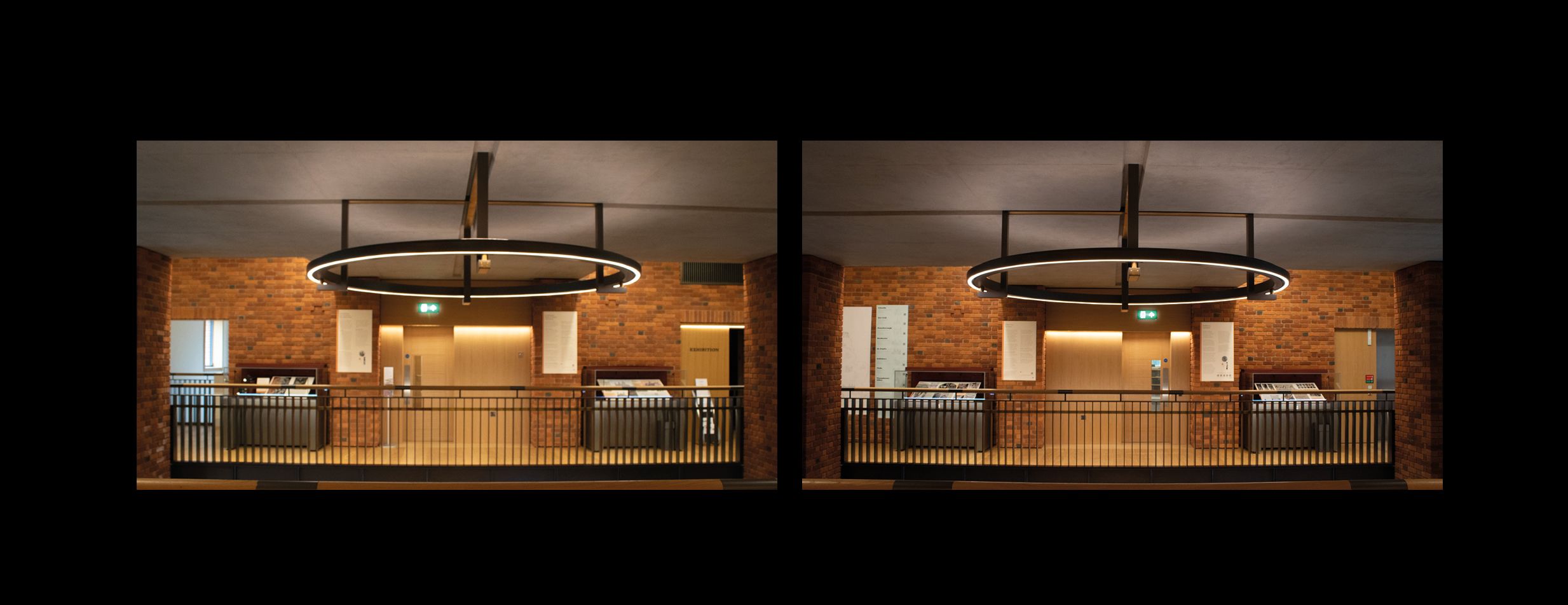 Photographs of the Building on Cathedrals exhibition display at Lambeth Palace Library. Photographer: Camille Koutoulakis